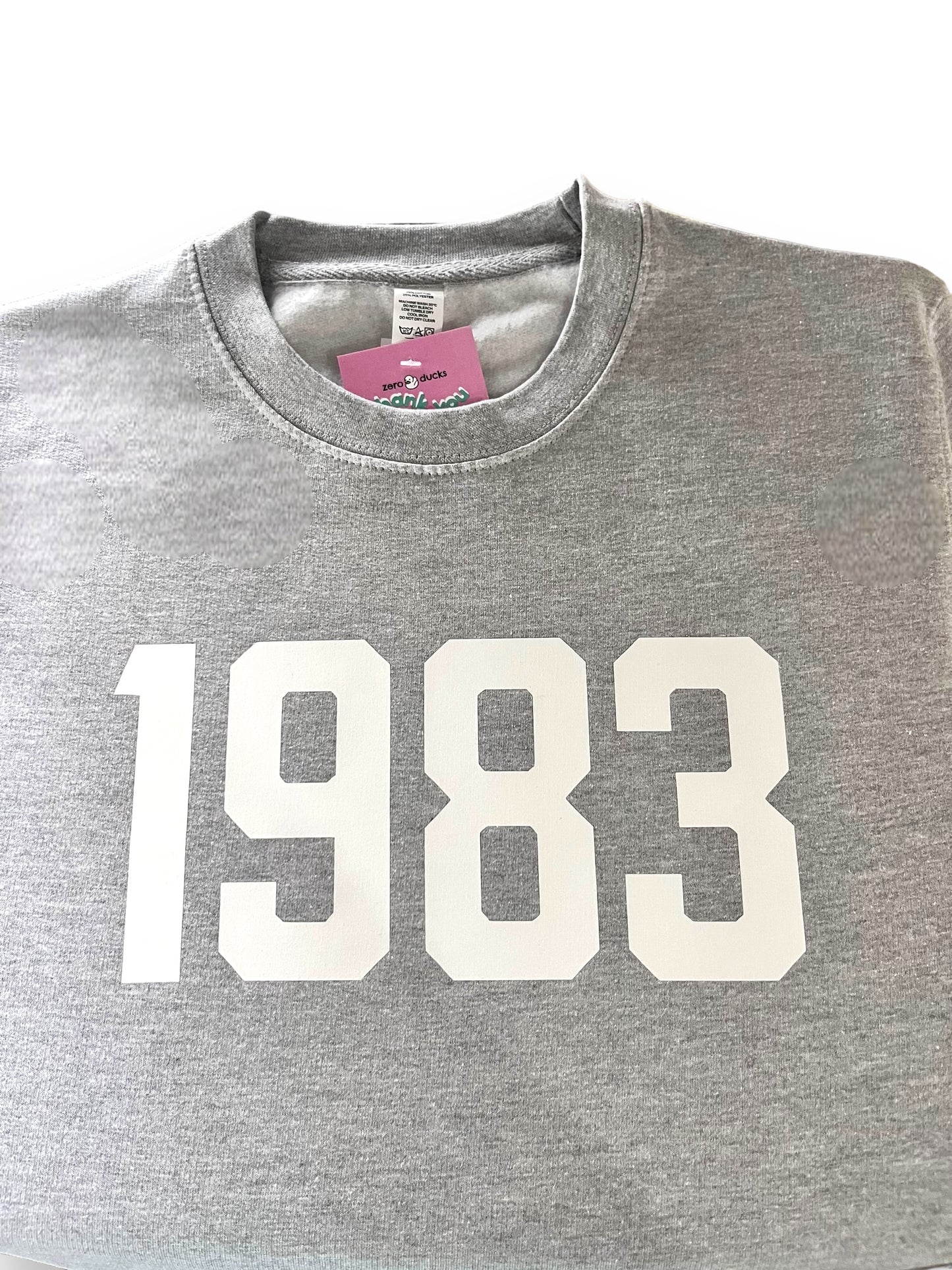 1983 Birth year Sweatshirt White/ Heather Grey - XS