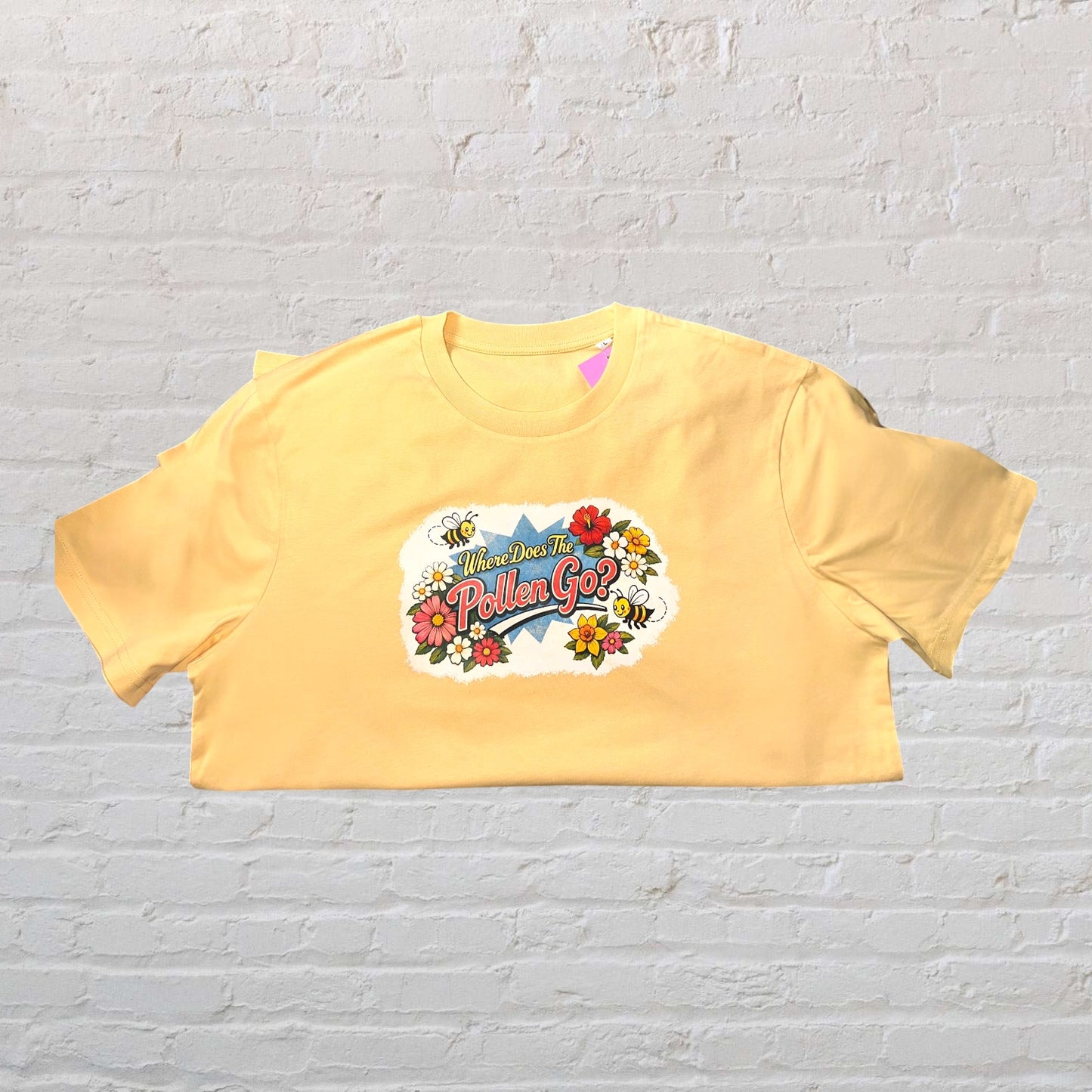 Where Does The Pollen Go Tee - Lemon - L