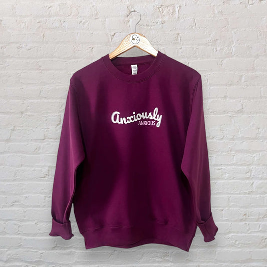 Anxiously Anxious Burgundy Sweatshirt - S