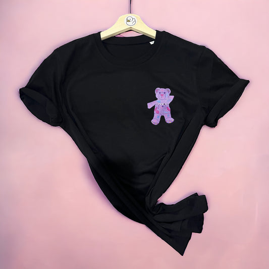 Doodle Bear Tee - Black S / Baby Pink XS