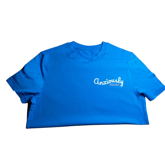 Anxiously Anxious Tee - Aqua Blue - XS