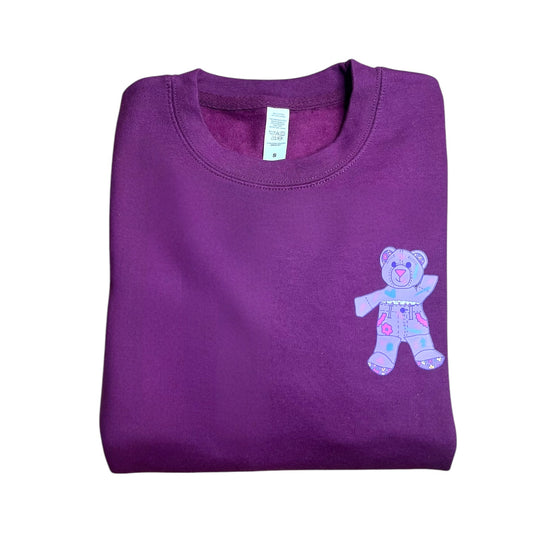 Doodle Bear Sweatshirt - Plum - S