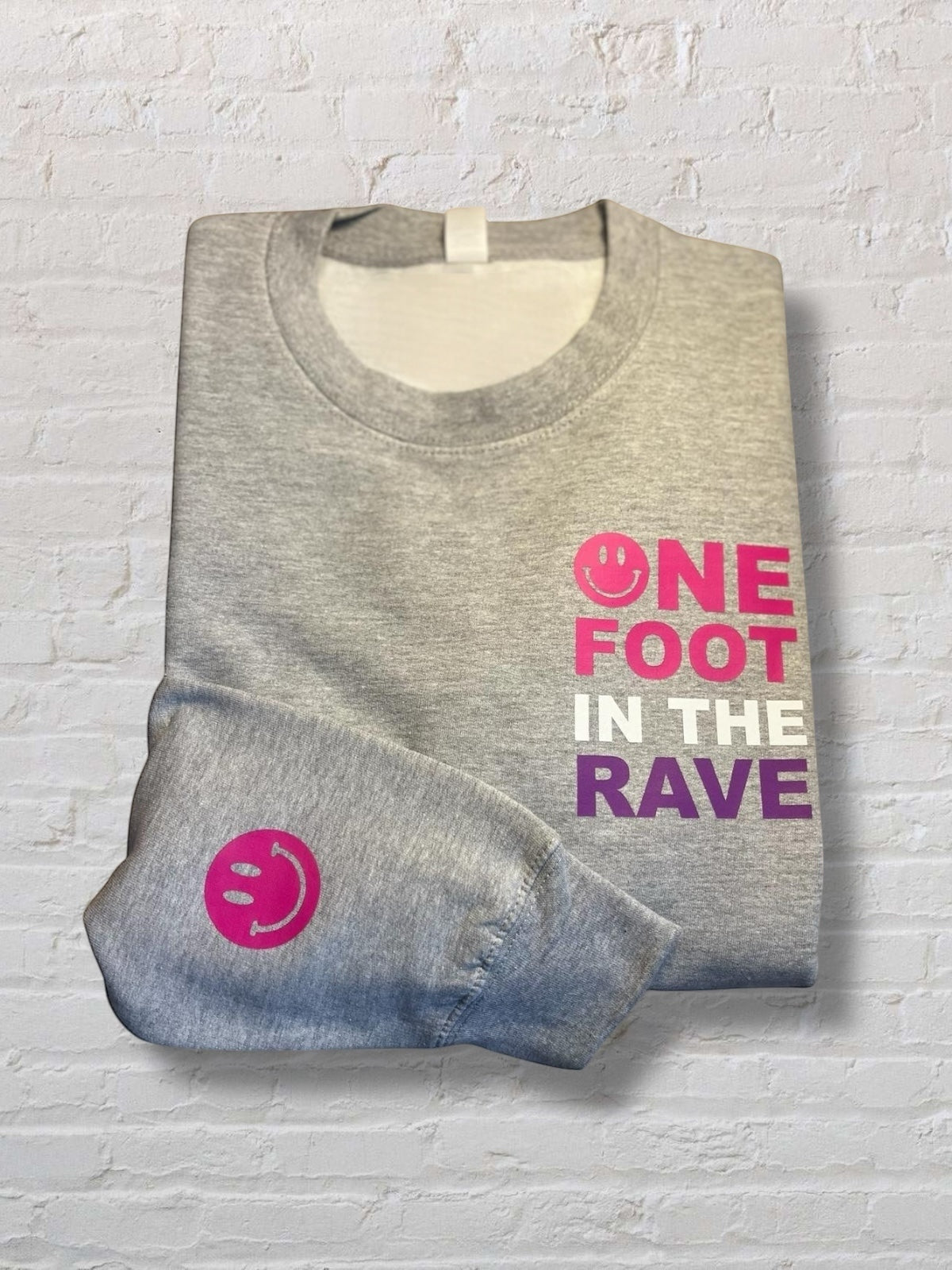 One Foot In The Rave Heather Grey Sweatshirt