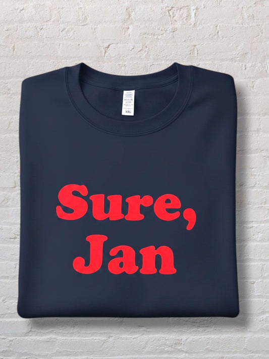 Sure Jan Sweatshirt - French Navy / Red Flock - 2XL