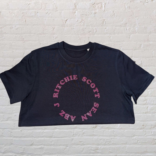 5ive Tee - Black/ Pink Glitter - S